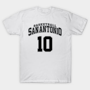 San Antonio Basketball - Player Number 10 T-Shirt